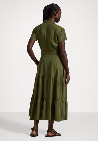 Polo Ralph Lauren BELTED TIERED SHIRTDESS - Paitamekko - expedition olive