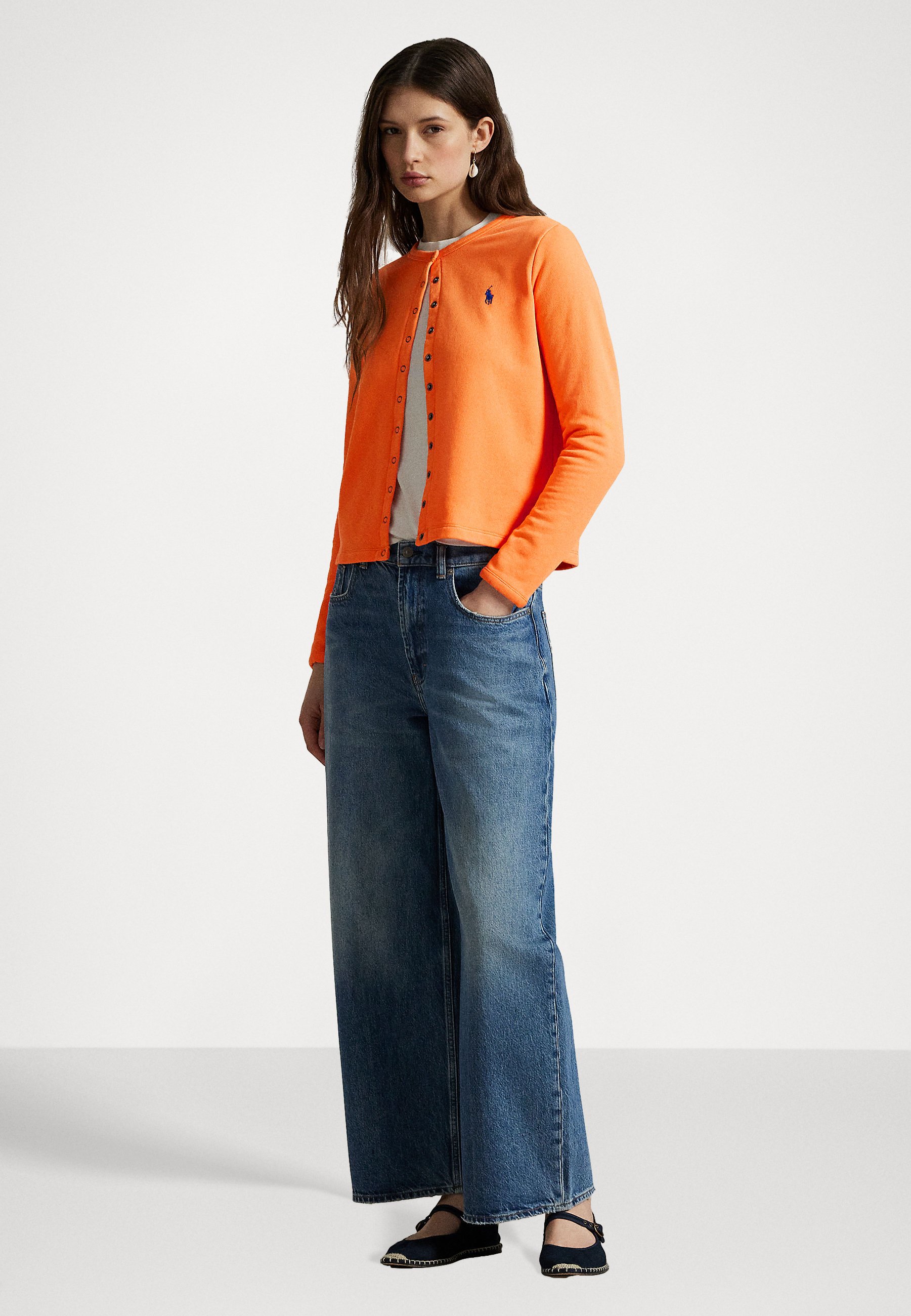 POLO RALPH LAUREN カーディガン　オレンジ Polo Ralph Lauren FRENCH TERRY CARDIGAN - Cardigan - may orange