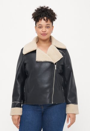 CARDORA BONDED JACKET  - Giacca in similpelle - black/humus