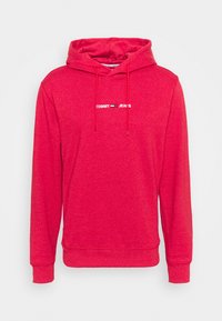 Tommy Jeans STRAIGHT LOGO - Jersey con capucha - deep crimson