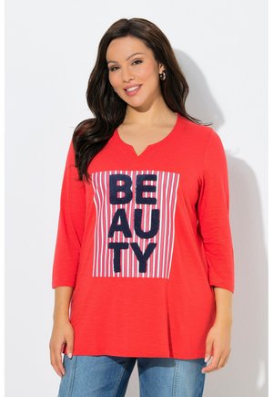 CLOTH LETTERING TEE - Langærmet T-shirt - coral