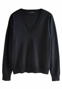 REGULAR FIT - SOFT TOUCH V-NECK - Stickad tröja - blue navy