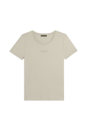 MANICA CORTA CON DETTAGLIO CUT OUT E STRASS - T-shirt basic - white