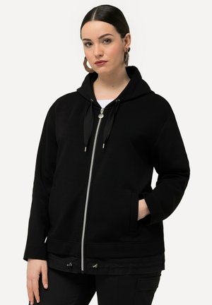 Ulla Popken Zip-up sweatshirt - black