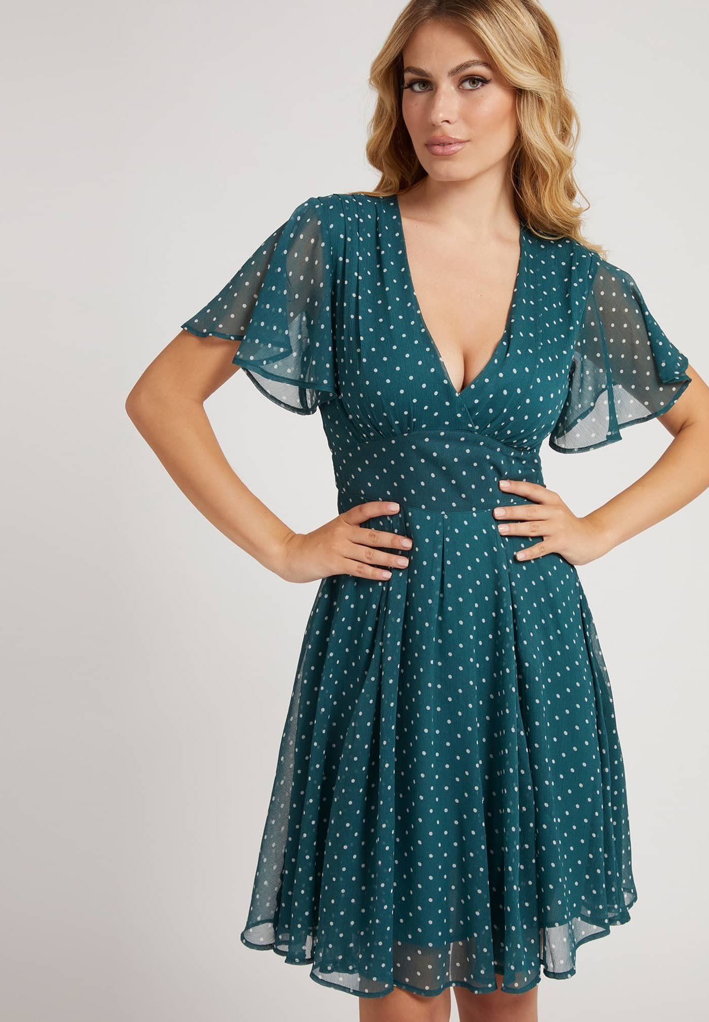 Guess LAVINIA - Vestito estivo - mehrfarbiggrün/verde - Zalando