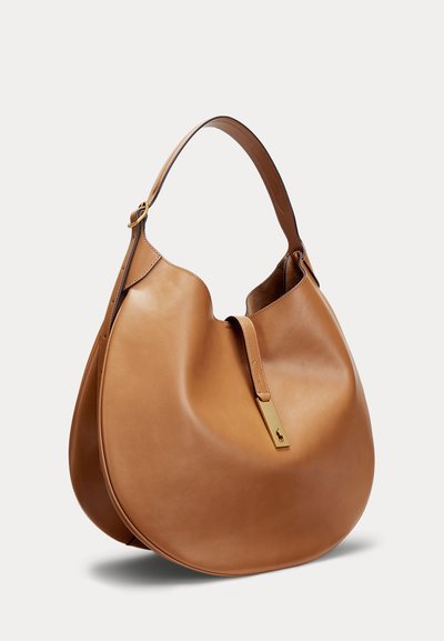 Polo Ralph Lauren POLO ID LARGE CALFSKIN SHOULDER BAG - Bolso de mano - light brown