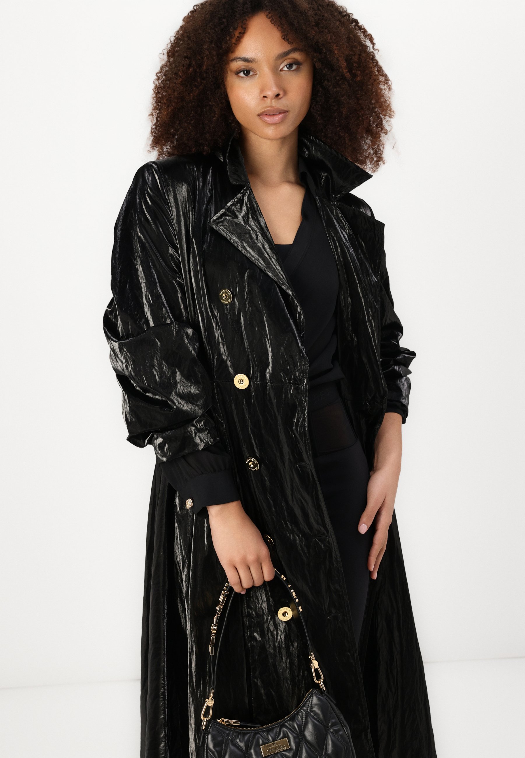 Elisabetta Franchi - Klasyczny płaszcz/czarny - Zalando.pl