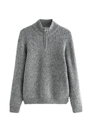 Next, REGULAR FIT -QUARTER ZIP NECK - Svetrík - grey