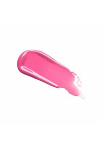Campione di liquido rosa brillante con una finitura lucida, texture liscia e un leggero luccichio, su uno sfondo bianco.