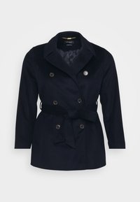 DOUBLE BREASTED BELTED WOOL BLEND COAT - Krátky kabát - regal navy
