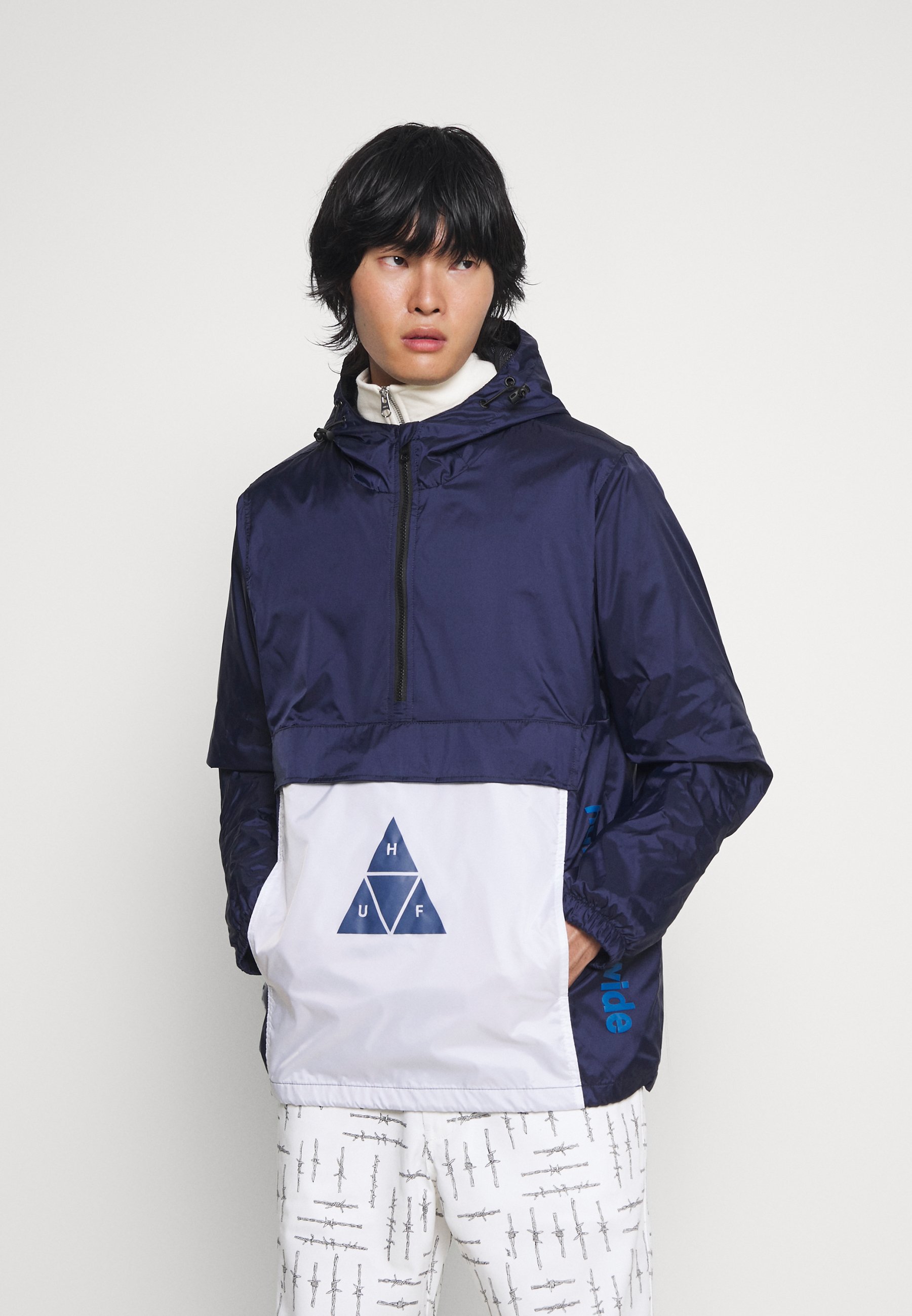 navy pullover windbreaker