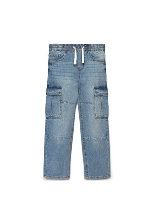 Terranova, JEANS CARGO WIDE LEG CON COULISSE - Pantaloni cargo - var blu denim chiaro