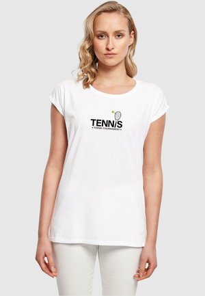 Merchcode TENNIS RACKET EXTENDED SHOULDER - T-shirts med print - white