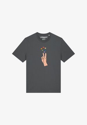 watapparel, SPREAD LOVE - T-shirt print - anthracite