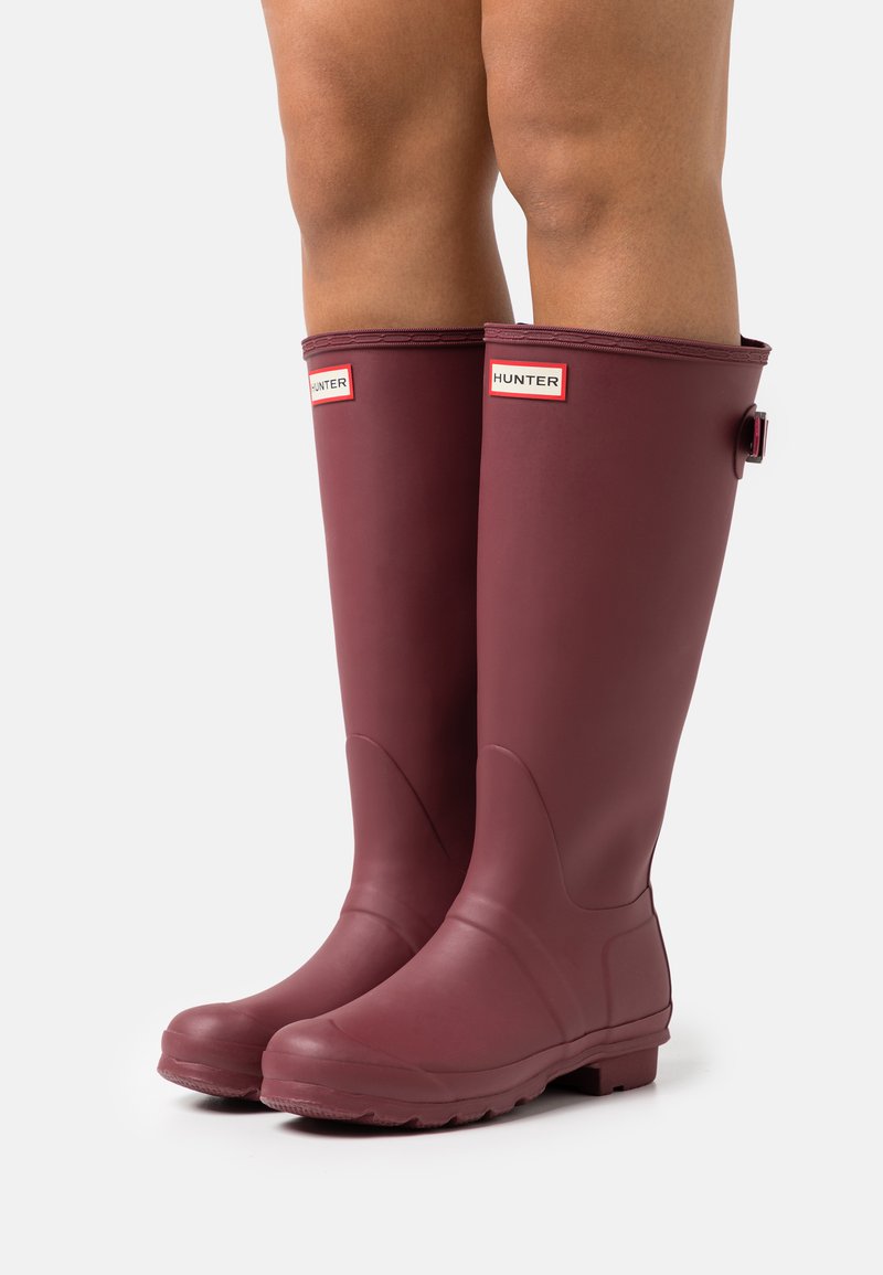 Hunter ORIGINAL WOMENS ORIGINAL TALL BACK ADJUSTABLE BOOT - Galochas - bernstroff burgund/hayes burgund