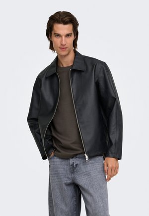 Only & Sons, ONSREM - Imitatieleren jas - black