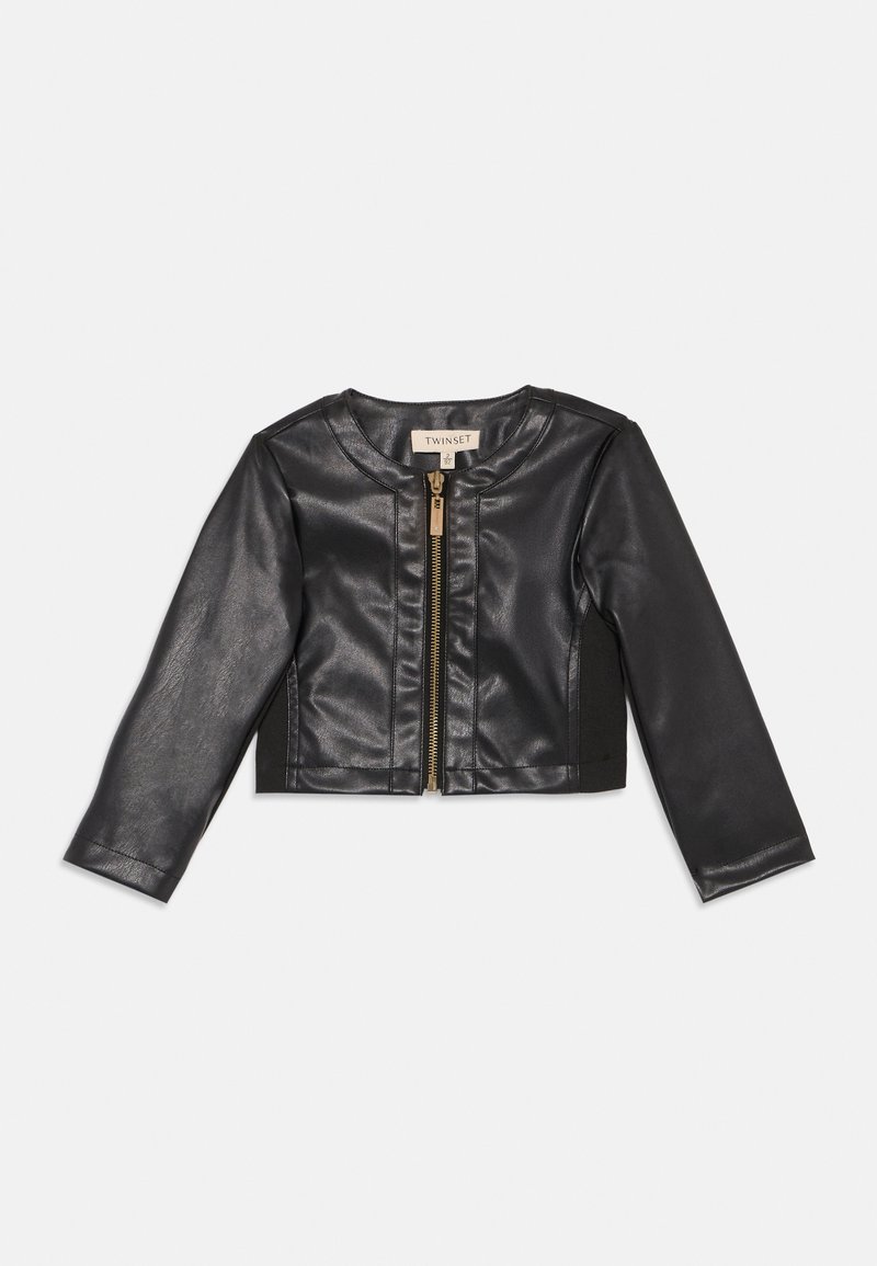 TWINSET Imitatieleren jas zwart