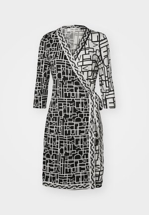 Diane von Furstenberg HERA DRESS - Trikotāžas kleita - love ivory/black