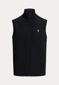 DOUBLE-KNIT MOCKNECK VEST - Strukirani kaput - black