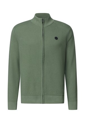Street One MEN, STRICKJACKE MIT STEHKRAGEN UND STRUKTUR - Gilet - willow green