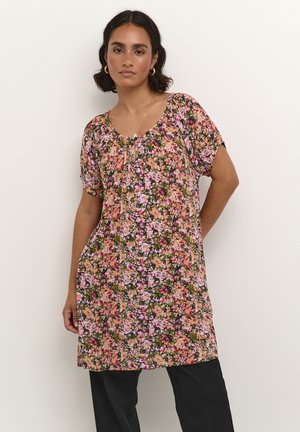 AMBER - Tunic - melon pink abstract flower