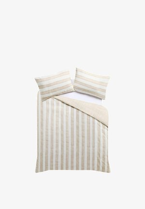 Next, BRUSHED REVERSIBLE DUVET COVER AND PILLOWCASE SET - Trapunta - natural stripe