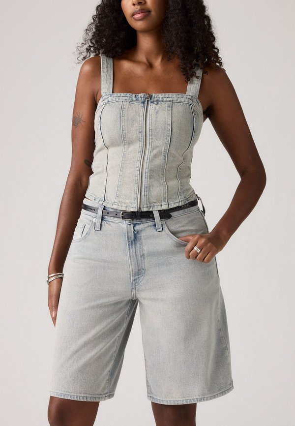 BAGGY DAD JORT - Denim shorts - boss business short4