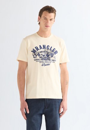 Wrangler AMERICANA TEE - T-Shirt print - antique white