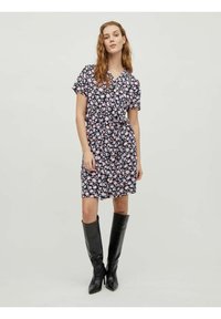 VILA KURZÄRMELIGES - Srajčna obleka - black