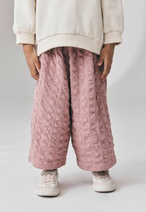 Next, REGULAR FIT - TEXTURED WIDE LEG TROUSERS - Stoffhose - mauve pink