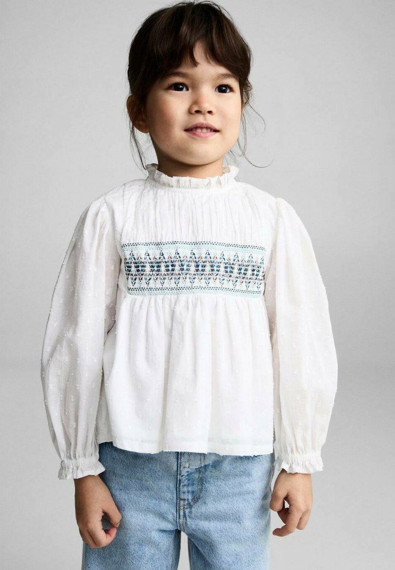 Blouse Fille DeFacto - 98% Coton - Manches Longues - Col Châle - Coupe Régulière
