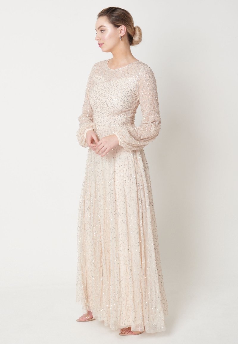 Maryisa EMBELLISHED SEQUINS MODEST - Robe de cocktail - cream