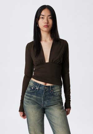 Weekday LONG SLEEVE - Long sleeved top - brown dark