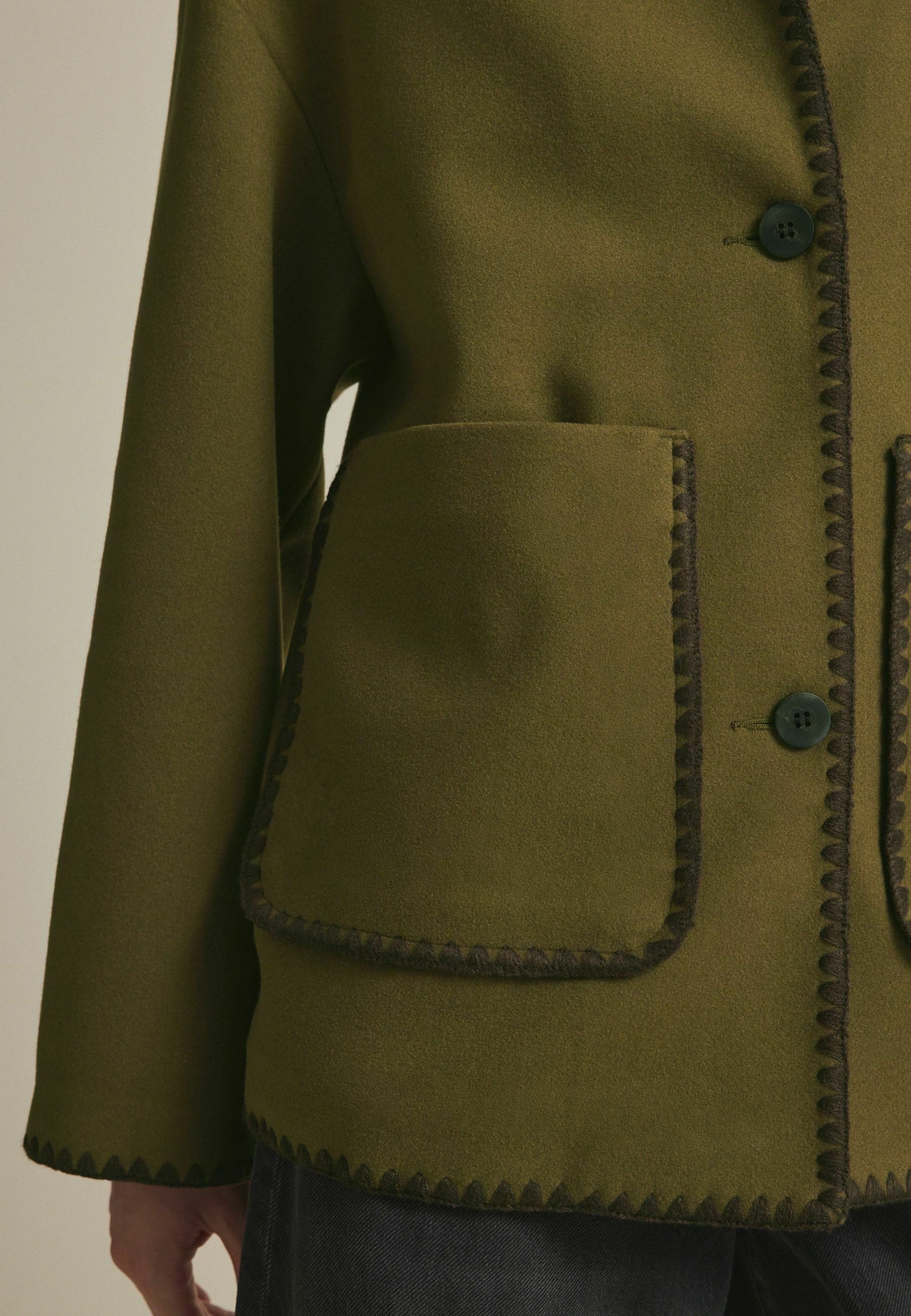 Next EMBROIDERED STITCH - Summer jacket - olive green/green - Zalando