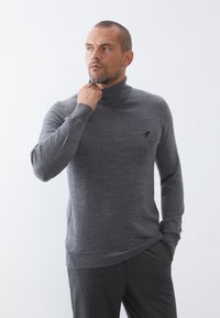 Pier One WOOL JUMPER - Strikkegenser - mottled dark grey