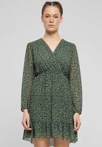Cloud 5ive WICKELOPTIK MIT LEO PRINT - Denné šaty - dark green