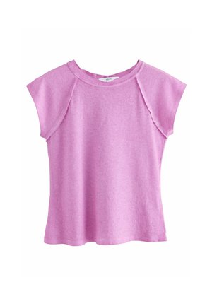 REGULAR FIT - WASHED OPEN SEAM DETAILING SHORT SLEEVE CREW NECK - T-shirt print - pink