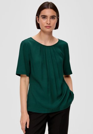 MIT FALTEN-DETAIL - Blouse - tannengrün