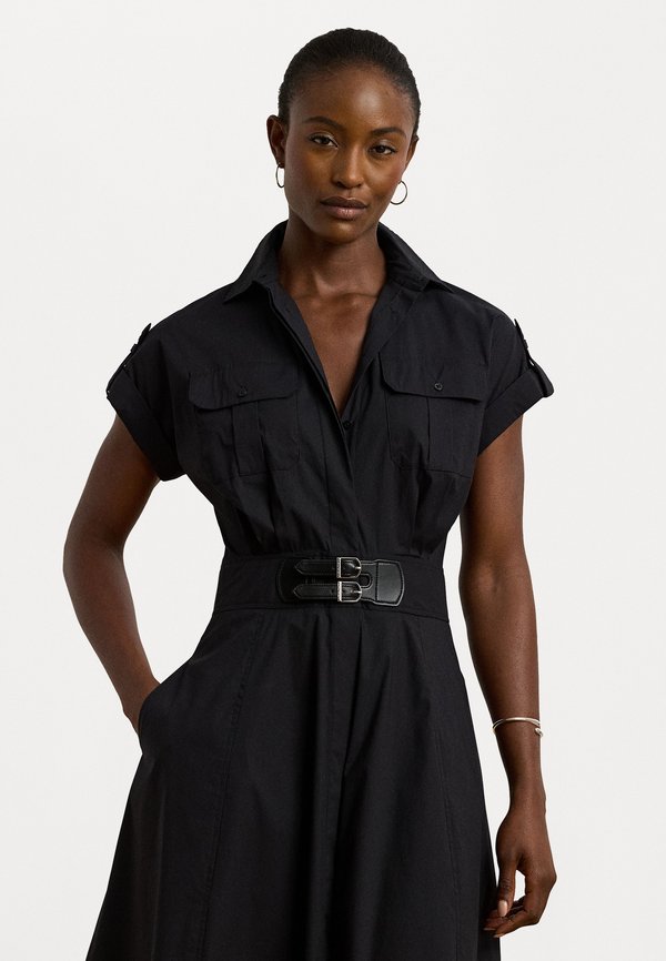 BUCKLE TRIM COTTON BLEND SHIRTDRESS - Shirt dress