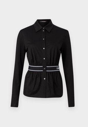 KARL LAGERFELD LOGO - Blúzka so zapínaním na gombíky - black