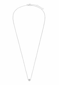Zilveren ketting met een delicate bloemenhanger, met een gepolijste afwerking en een karabijnhaaksluiting voor verstelbare lengte.