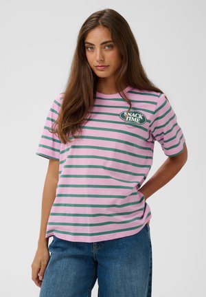 Culture, CUNEMA GITH T-SHIRT - Tričko s potlačou - pink green stripe