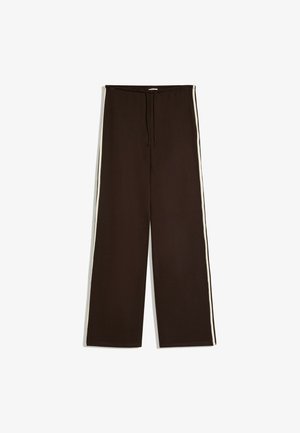 Bershka, PLUSH WITH CONTRAST SIDE STRIPE - TROUSERS - Træningsbukser - dark brown
