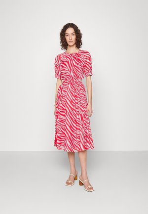 MICHAEL Michael Kors LARGE ZEBRA MIDI DRS - Vapaa-ajan mekko - geranium