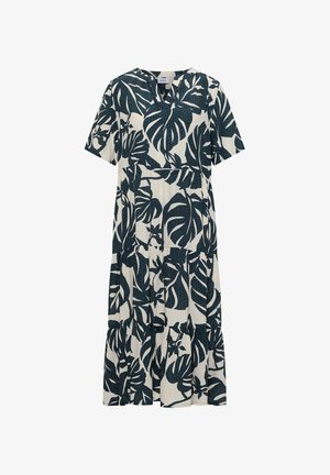 Cecil, MIDIKLEID WITH SPLIT NECK AND PRINT, ciemnozielony