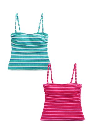 REGULAR FIT - PULL ON  2 PACK  - Bikinitop - pink aqua white crinkle stripe