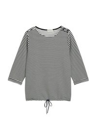 PLUS SIZE - MIT KNOPF-DETAILS - Long sleeved top - offwhite navy regular stripe