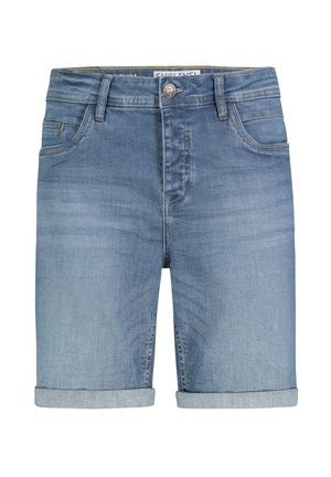 BERMUDA -MIT UMGESCHLAGENEM SAUM - Jeans Shorts - hellblau
