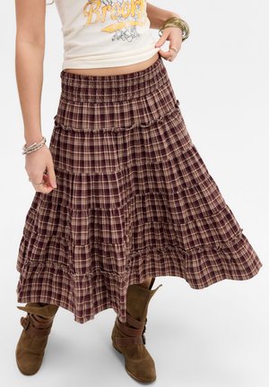 BDG Urban Outfitters ELLA TIERED SKIRT - А-образна пола - brown check