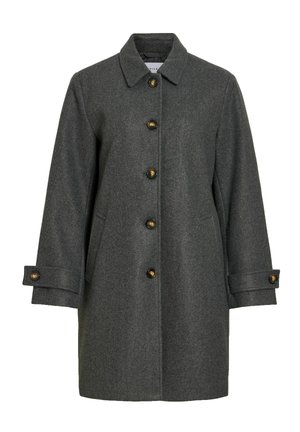 VILA, COAT VICOOLEY BUTTONED - Krátky kabát - dark grey melange